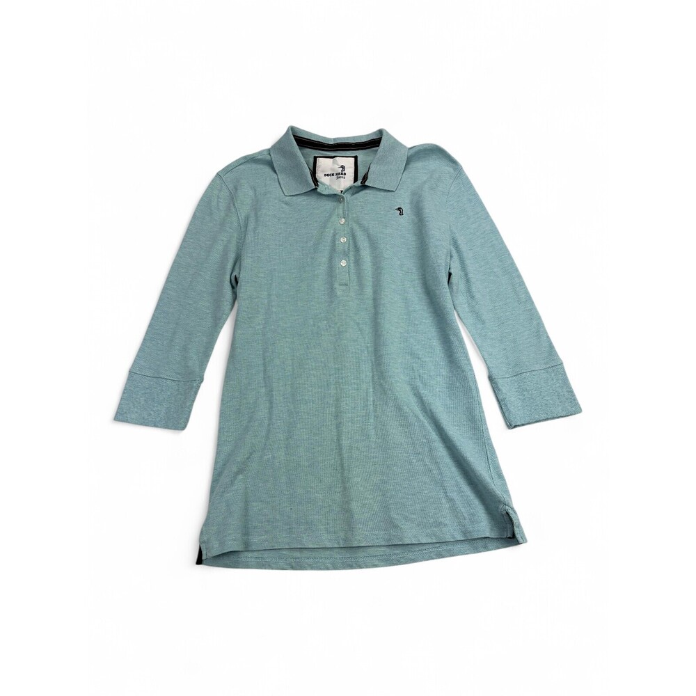 Duck Head Men's XL Polo Shirt Light Teal 3/4 Sleeve